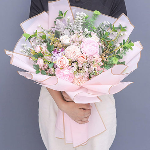 Joojus Gold Edge Double Sided Waterproof Flower Wrapping Paper Floral Bouquet Wrap Paper Florist Supplies for DIY Crafts Packaging, 10 Sheets 22.8...
