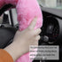Cute Fluffy Steering Wheel Cover Set, Warm Soft Fur Fuzzy Steering Wheel Covers for Women/Girls,Universal 15 Inch 1 Set 8 Pcs Furry Car Accessorie...