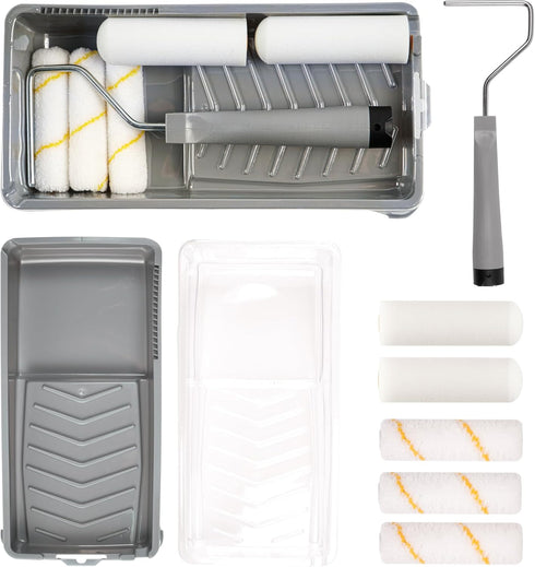 8 Piece Mini Paint Roller Kit, 4 Inch Foam Paint Roller, Microfiber Paint Rollers, Paint Roller Covers?High Density Foam Mini Roller, Small Paint ...