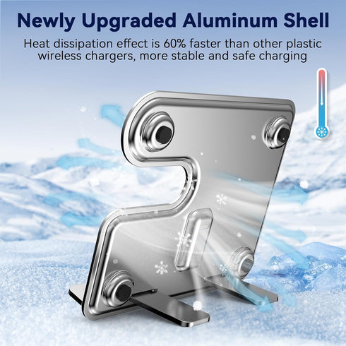 3-in-1 Wireless Charger for Apple Fanboys: Aluminum Alloy Charging Station for iPhone Apple Watch and Airpods - Detachable Travel Charger for Mult...
