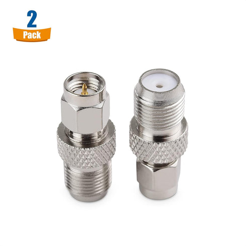Cable Matters 2-Pack SMA Male to F-Type Female Coax Cable Adapter (Gender Changer Coaxial Cable Adapter) for USB SDR Dongle, Two-Way Radio, Ham Ra...