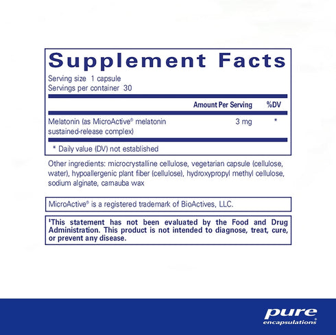 Pure Encapsulations Melatonin-SR - Extended Release Melatonin - Supports Restful Sleep* - Sleep Supplement - Gluten Free & Vegan - 30 Capsules...