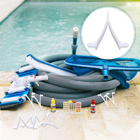 Aster 8Pcs Pool Brush Clip Pool V Clips Replacement Set for Poles- Pool Brush Plastic Clips/Pool Pole Clips Perfect for Pool Brushes, Skimmers, an...