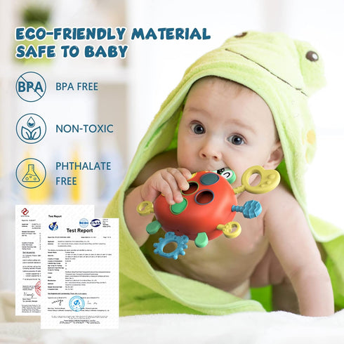 Baby Montessori Toys for 18 Months, Sensory Toys for Toddlers, Airplane Travel Essential for 1 2 Year Old Birthday Gifts Pull String Activity Moto...