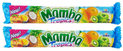 Mamba Fruit Chewy Candy 2.65oz, 2 Packs (Tropical Fruit Chews)...
