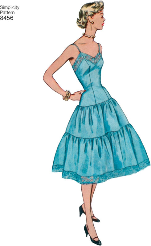 Simplicity US8456D5 1950's Fashion Women's Vintage Slip and Petticoat Sewing Patterns, Sizes 4-12...