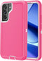 for Galaxy S22 Case, Rugged Shockproof Military Grade Bumper Phone Cover Armor Heavy Duty for Samsung Galaxy S22 (Hot Pink/White)...