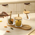 Condiment Canisters sets for the Kitchen, Salt and Sugar Containers Sets for Countertop, Seasoning Box with Wooden Spoon Bamboo Lid and Tray, Cond...