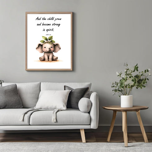 Posterizer 1 pcs-Child Grew and Became Strong- Bible Verse-Religious Posters-Kids Room Art-Gift for Daughter, Son, Kids-decor for nursery toddlers...