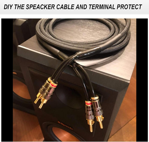Cable Pants, Speaker Wire Pants Jacket Y Boot (?9MM-2x 3.5MM 8PACK Black) Dressing Up/Protecting/DIY Your Speaker Cables, DIN to RCA Cables......
