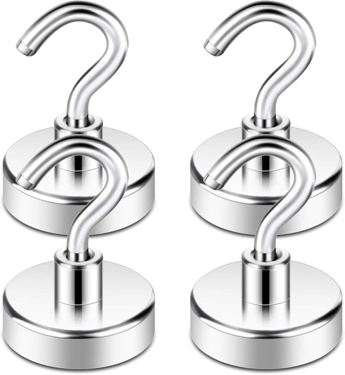 Neosmuk Magnetic Hooks, Heavy Duty Earth Magnets with Hook for Refrigerator, Extra Strong Cruise Hook for Hanging, Magnetic Hanger for Curtain, Gr...