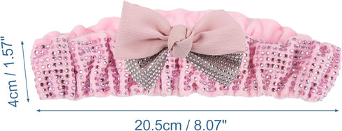 X AUTOHAUX Bling Car Mirror Accessories Charm Shining Car Rear View Mirror Decorative Cover Faux Crystal Rhinestone with Bow Knot for Women Pink...
