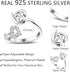 Sllaiss 925 Sterling Silver Heart Ring for Women White Gold Plated Open Adjustable Knuckle Rings Engagement Heart Ring Jewelry Gift For Her...