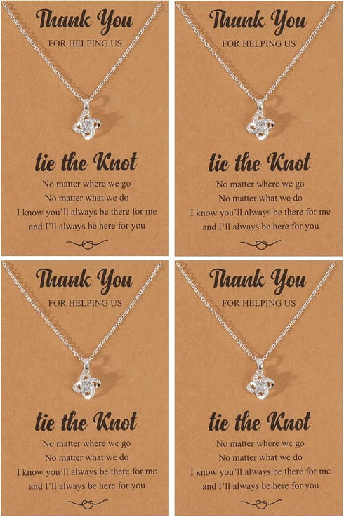 YANCHUN 2/4/6Pcs Bridesmaid Gifts Love Knot Necklace for Women Bridesmaid Necklace from Bride Bridesmaid Jewelry Wedding Gifts Set...