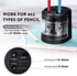 Eagle Electric Pencil Sharpener, Battery or USB Operated, Dual Holes, Dual Blades, fit for Pencils of Size 6-8mm and 9-12mm (Black)...
