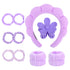 YISSION Purple Spa Headband & Wristband Set Skincare Headband & Wrist Bands for Washing Face Makeup Silk Hair Scrunchies Flower Hair Claw Clips Sp...
