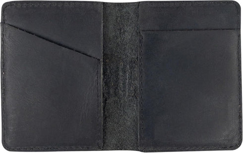 Hide & Drink, Bifold Wallet, Slim Card Holder, Minimalist Traveler Wallet, Vintage Front Pocket Wallet, Full Grain Leather, Handmade, Charcoal Bla...
