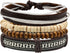 MILAKOO 26Pcs Black&Brown Braided Leather Bracelet for Men Women Cuff Beaded Bracelet Adjustable...