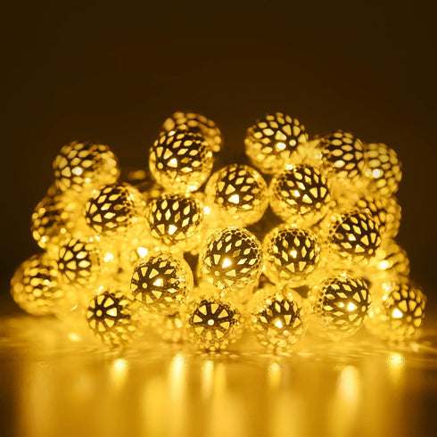 Solar String Lights for Outside, 9.8FT 20LED Outdoor Solar String Lights with 8 Mode, Moroccan Solar Fairy Lights, Waterproof Globe Solar Twinkle ...