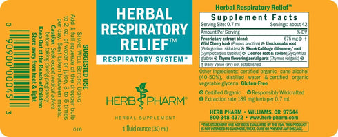 Herb Pharm Herbal Respiratory Relief Liquid Formula with Wild Cherry Liquid Extract, 1 Fl Oz (Pack of 1)...