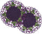 Justina Claire Pair of Round Purple Doilies (6x6 inches) in Glencoe Thistle Design for Center Table...