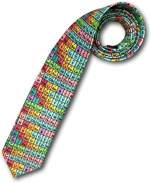 Periodic Table of Elements Chemistry Necktie, Rainbow Microfiber...