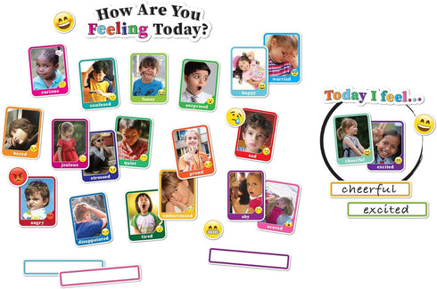 Ashley Productions Smart Poly Mini Bulletin Board Set, Pictures Emotions, How Are You Feeling Today, 32 Piece Set...