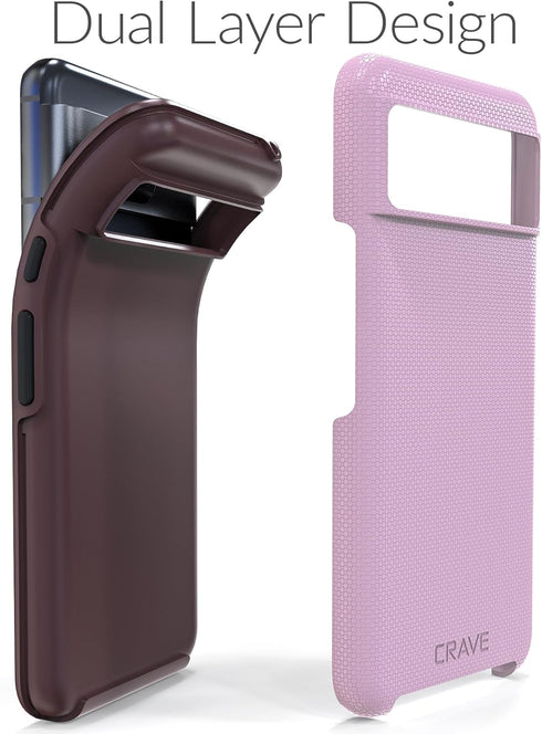 Crave Google Pixel 8 Case - Dual Guard Shockproof Protection Secure Layered Pixel 8 Phone Case, Lilac...