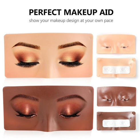 2Pcs Makeup Practice Face, 3D Reusable Silicone Makeup Practice Face Board, Makeup Mannequin Face is Perfect Aid to Practicing Makeup for Beginner...