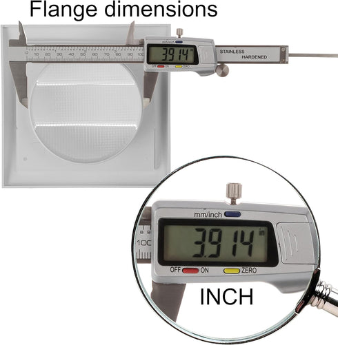 White Exhaust Hood Vent 4'' Inch with Built-in Pest Guard Screen and Flange, White, Air Vent Cover, HVAC Exhaust Vent Duct Cover, Exhaust Cap