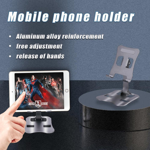 Foldable Cell Phone Stand, Aluminum Desktop Stand with Adjustable View Angle, Upgraded Desk Ultra Stable Phone Stand, Compatible with iPhone 14 13...