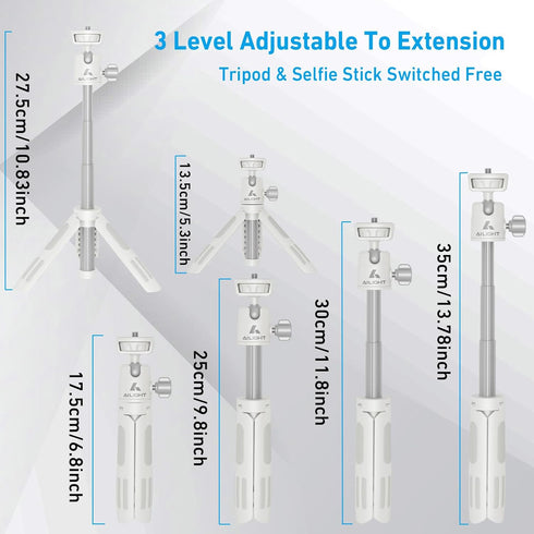 Extendtable Selfie Stick Tripod for Gopro & Cell Phone & Camera, Mini Tripod with Gopro Adapter & Phone Holder, Portable Vlog Travel Selfie Phone ...