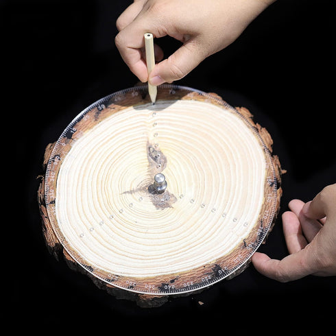 200mm/7.8 Inch Round Circle Center Finder Compass Tool for Wood Turners Bowls Lathe Work Clear Acrylic with Stainless steel centering needle and p...