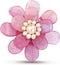 AeraVida Pretty Elegant Pink Quartz Stone Azalea Beauty Floral Pin-Brooch For Women...