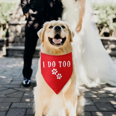I Do Too Dog Bandana Engagement Wedding Dog Bandanas Wedding Engagement Announcement Photos Puppy Bandana Triangle Bibs Scarf Accessories for Smal...