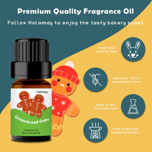Bakery Fragrance Oils, Holamay Scented Oils for Soap & Candle Making, Aromatherapy Essential Oils for Diffuser (10 packs of 5ml) - Creamy Vanilla,...