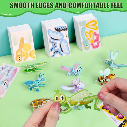 DERAYEE 3D Puzzles for Kids, 25 Pcs Paper Insect Cartoon Jigsaw Forest Theme Educational Toys for Boys Girls Birthday Party Gift Art Crafts (Insec...