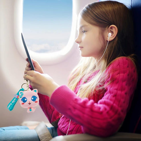 Kids Earbuds Cute Earbuds for Kids in-Ear Headphones with Keychain Storage Case Wired Earphones with Mic Microphone for School Classroom Gift for ...
