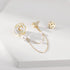 Golden Flower Pearl Brooch Pins for Women Chain Butterfly Cameo Copper Lapel Brooch Pins...
