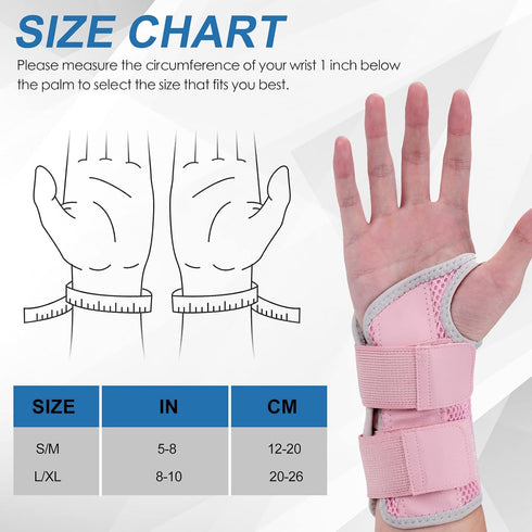 Wrist Brace for Carpal Tunnel, Night Wrist Sleep Support Splint with Compression Sleeve Adjustable Straps for Pain Relief, Arthritis, Tendonitis, ...