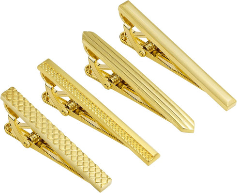 Tie Clip for Men Set, Gold Tie Bar and Tie Pin Clip for Regular Ties, Unique Mens Tie Clip Tie Clasp Suitable for Wedding Anniversary Business Pro...