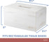 Ilyapa Wood Tissue Box Cover Rectangular - Rustic Farmhouse White Wooden Tissue Holder...