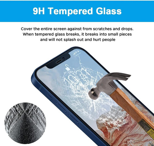 GLASS-M Anti-Blue Light Screen Protector for iPhone 12 Mini, Eye Protection 9H Tempered Glass Film, Full Coverage Blue Light Blocking Screen Cover...