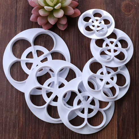 KALAIEN Rose Flower Cutters Set Gumpaste Flowers Modelling Tools for Cake Decorating Cookie Mold Sugarcraft Plunger Cutter Mold Set of 6...