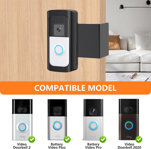 Anti-Theft Video Doorbell Mount, Doorbell Door Bracket No Drilling Compatible with Video Doorbell 2/ (2020 Release)/ Battery Doorbell Plus/Pro for...