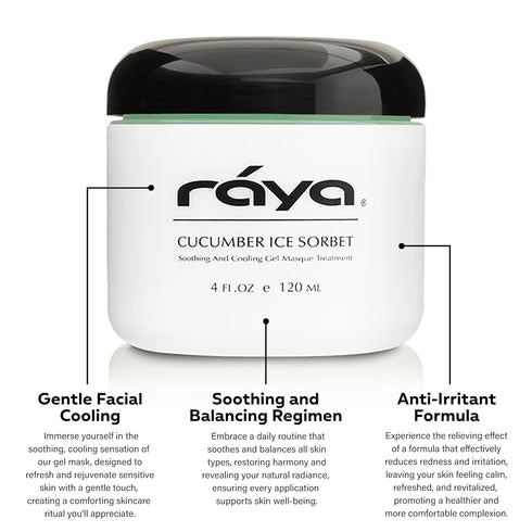 Raya Cucumber Ice Sorbet Masque (608) | Soothing and Cooling Facial Gel Mask for All Skin | Helps Reduce Redness and Inflammation | Great After-Su...