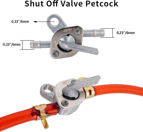 Gas Fuel Line Hose Clamps Oil Filters with Inline Fuel Shut Off Valve Petcock Petrol Switch for 50cc 90cc 110cc 125cc 150cc 250cc Baja BA150 ATV F...
