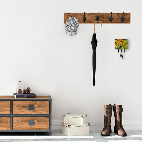 Caroline's Treasures JMK1122TH68 Sunflowers Leash or Key Holder, Wall Hooks, Key Hooks Holder, Coat Rack Wall Mount, Coat Hooks, Hooks for Hanging...