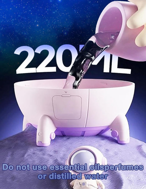 Humidifiers for Bedroom, Portable Air Humidifier Spaceship Shaped Humidifier Small Humidifier with Ambient Light for Travel Office Home Purple...