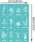 OLYCRAFT 2Pcs Self Adhesive Printing Stencil Herbs Pattern Silk Screen Printing Stencil Plants Pattern Reusable Mesh Stencils for DIY Home Decor T...